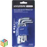 9-Piece Long Hex Key Wrench Set Silver