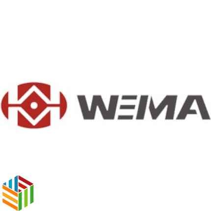 Weima logo featuring bold, red uppercase letters with a modern, industrial design.