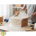 E-commerce business using bubble wrap waterproof 150cm x 80m to prepare orders for delivery