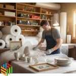 E-commerce business using bubble wrap waterproof 150cm x 80m to prepare orders for delivery