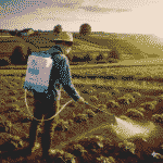 Sprayer for agricultural pesticides, fertilizers and water 20 liters man spraying farm
