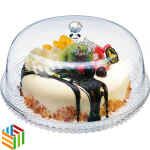 صحن كيك اكريليك مع غطاء