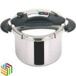 قدر ضغط سيترام ستانلس استيل ٨ لتر مع صفاية ستانلس استيل بخار صناعة فرنسية