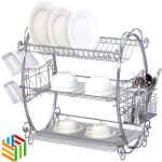 نشافة اطباق ستانلس استيل ٣ طبقات صغير