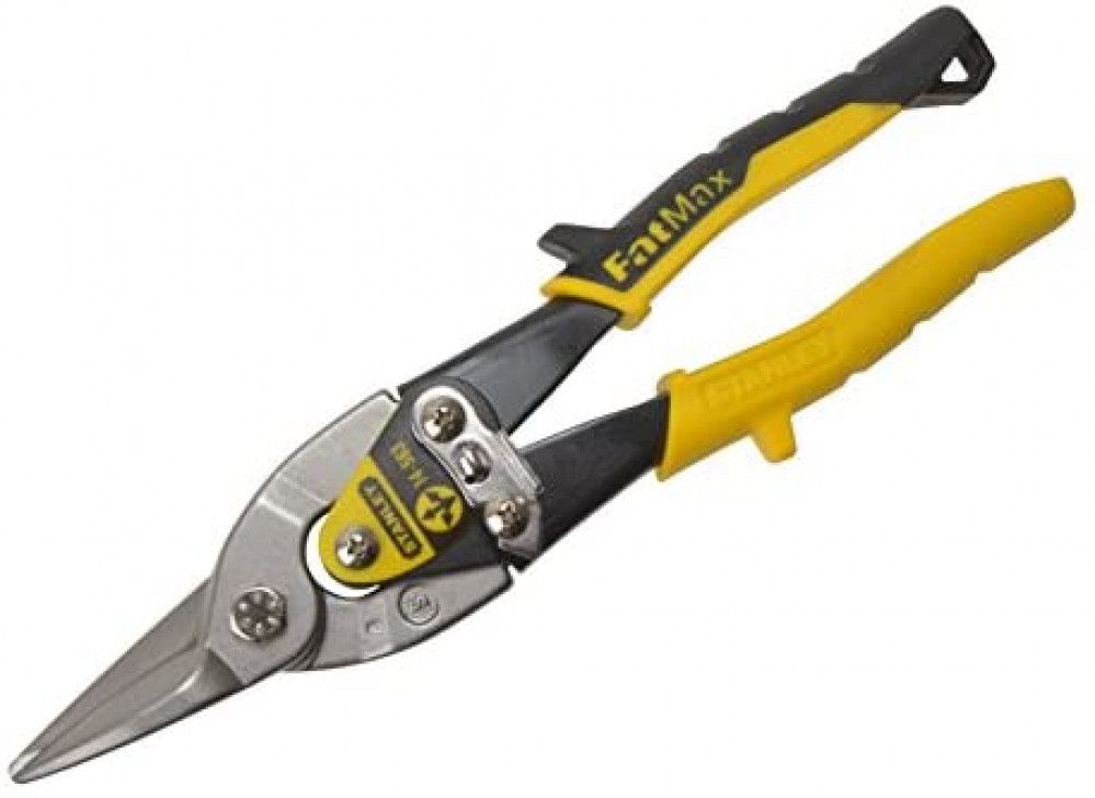 lig0YpwNCtpataj2f3Il8VFLuESUSMjT5hWgba0J.jpg Stanley Yellow Aviation Snip Straight Pliers, 2-14-563 - الصورة 1