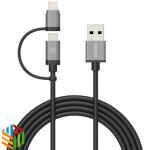 PIECELL - Micro USB to Lightning cable  Duo Cable