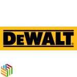 DeWalt logo with bold, black uppercase letters on a bright yellow background.