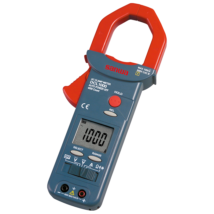 SANWA DCL 1000 Clamp Meter – Main Product Image عرض أمامي لجهاز كلّامب ميتر رقمي سانوا DCL 1000